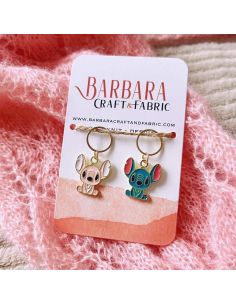Conjunto de 2 marcadores de malha - Stitch & Angel