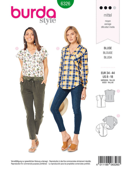 Molde de blusa - Burda 6326