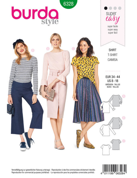 Molde de t-shirt - Burda 6328