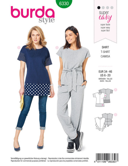 Molde de t-shirt - Burda 6330