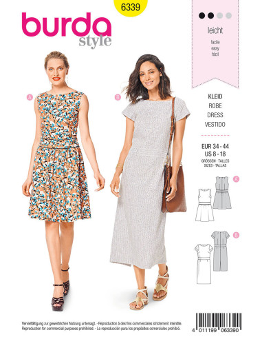 Molde de vestido - Burda 6339