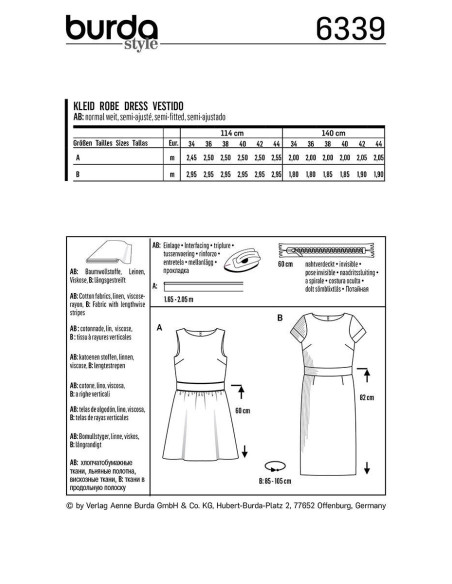 Molde de vestido - Burda 6339