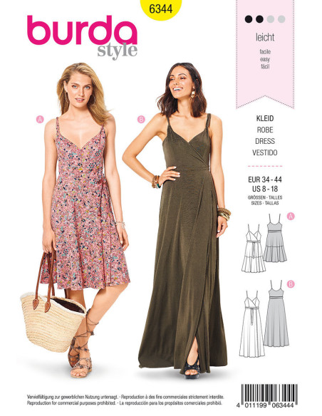 Molde de vestido - Burda 6344
