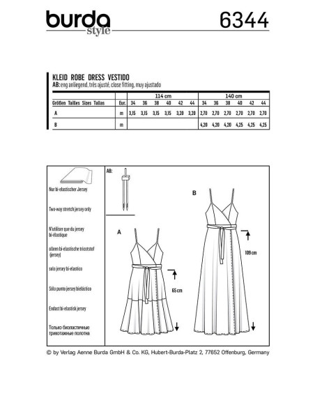 Molde de vestido - Burda 6344