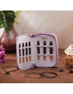 Conjunto de agulhas de tricô circulares intercambiáveis KnitPro J'adore Cubics