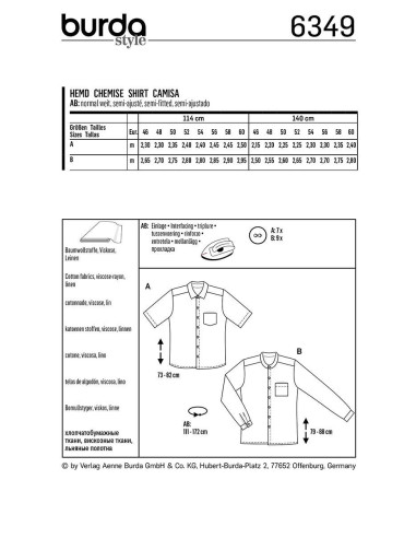 Molde de camisa - Burda 6349