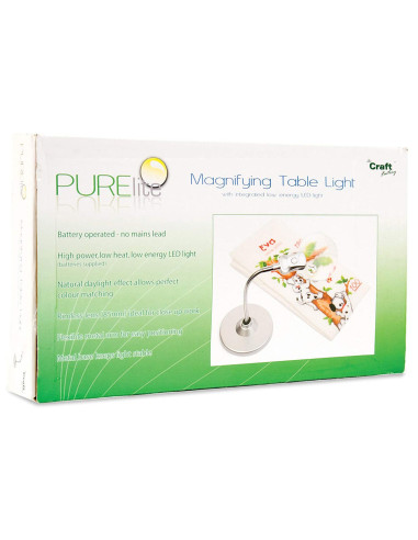 Lupa de mesa com iluminação LED Purelite
