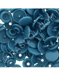 Pacote de 25 botões de pressão de resina KAM redondos - Azul petróleo