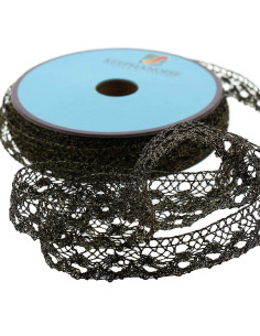 Renda lurex - Ouro e preto