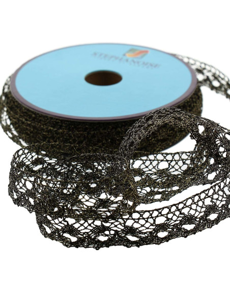 Renda lurex - Ouro e preto