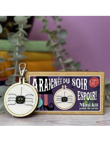 Mini kit de bordado ponto cruz - Aranha da noite, esperança!