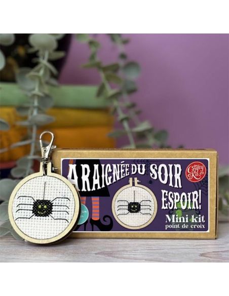 Mini kit de bordado ponto cruz - Aranha da noite, esperança!
