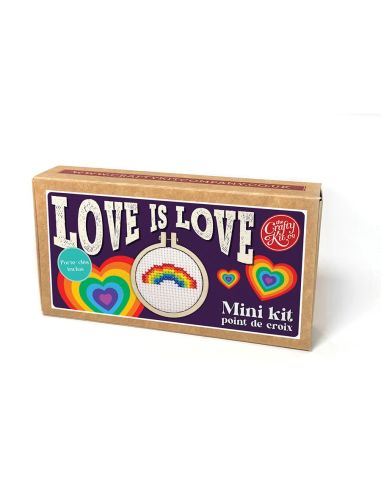 Mini kit bordado ponto cruz - Love is love