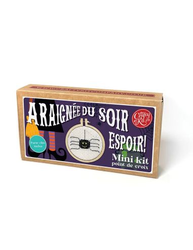 Mini kit de bordado ponto cruz - Aranha da noite, esperança!