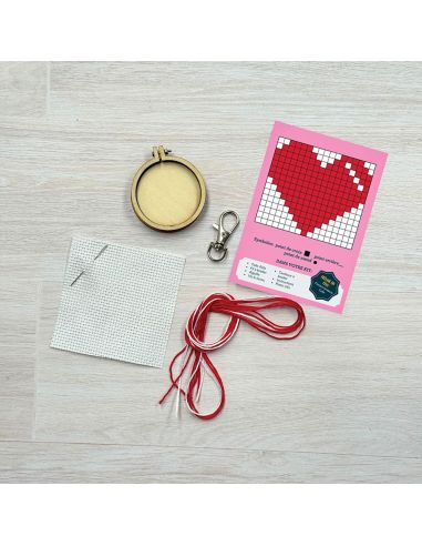 Mini kit bordado ponto cruz - Be my valentine