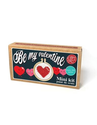 Mini kit bordado ponto cruz - Be my valentine