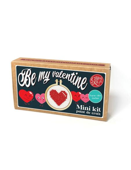 Mini kit bordado ponto cruz - Be my valentine