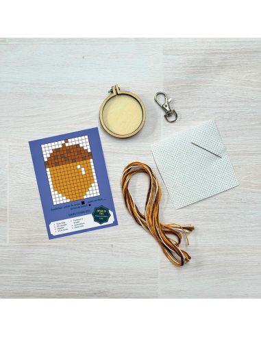 Mini kit de bordado ponto cruz - Para de preguiçar