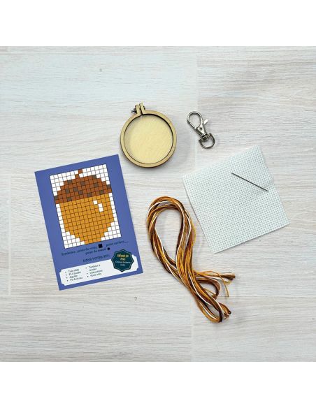Mini kit de bordado ponto cruz - Para de preguiçar