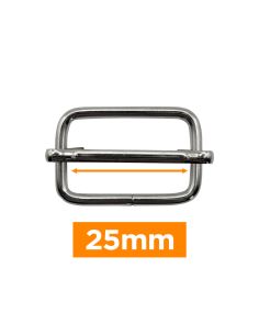 Fivela deslizante premium - Prata 25 mm