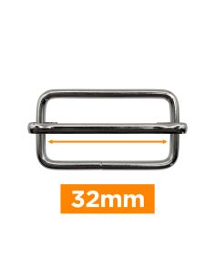 Fivela deslizante premium - Prata 32 mm