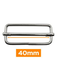 Fivela deslizante premium - Prata 40 mm
