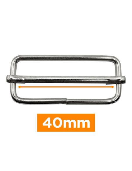 Fivela deslizante premium - Prata 40 mm