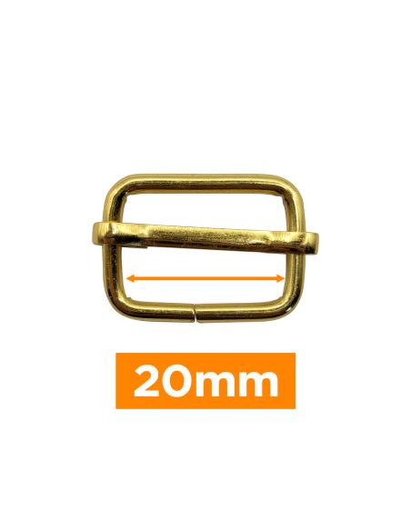 Fivela deslizante premium - Ouro 20 mm