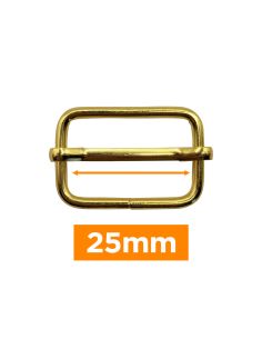 Fivela deslizante premium - Ouro 25 mm