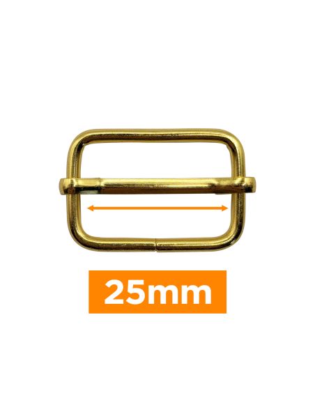 Fivela deslizante premium - Ouro 25 mm