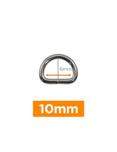 Anel em D premium - Prata 10 mm