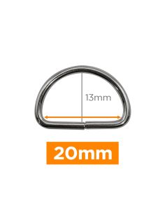 Anel em D premium - Prata 20 mm