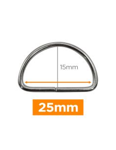 Anel em D premium - Prata 25 mm