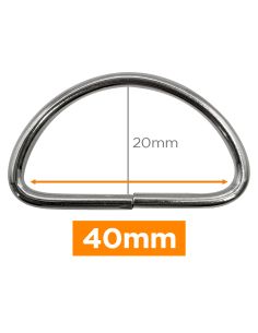 Anel em D premium - Prata 40 mm
