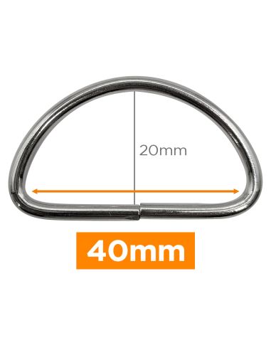 Anel em D premium - Prata 40 mm