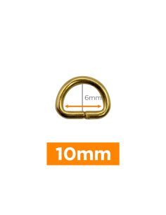 Anel em D premium - Ouro 10 mm