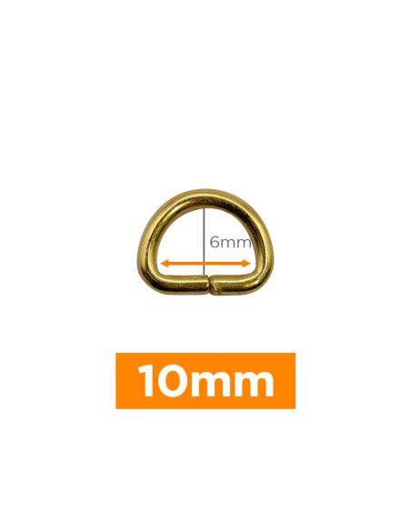 Anel em D premium - Ouro 10 mm