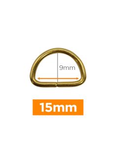 Anel em D premium - Ouro 15 mm
