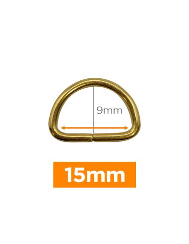 Anel em D premium - Ouro 15 mm