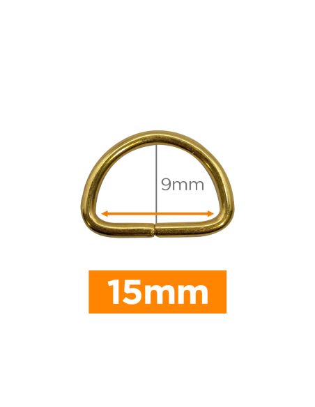 Anel em D premium - Ouro 15 mm