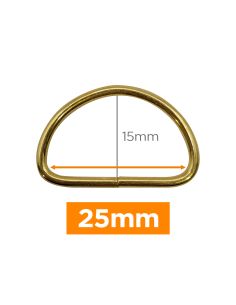 Anel em D premium - Ouro 25 mm