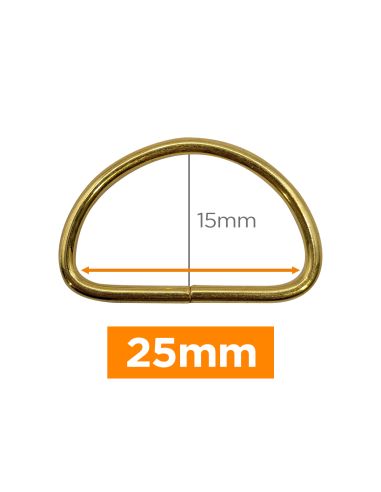 Anel em D premium - Ouro 25 mm