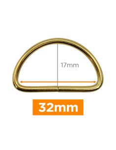 Anel em D premium - Ouro 32 mm