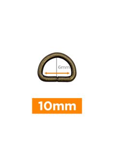 Anel em D premium - Bronze 10 mm