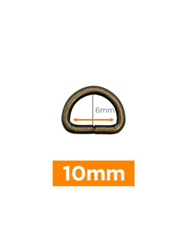 Anel em D premium - Bronze 10 mm