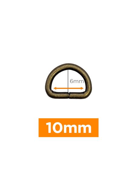 Anel em D premium - Bronze 10 mm