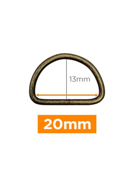 Anel em D premium - Bronze 20 mm