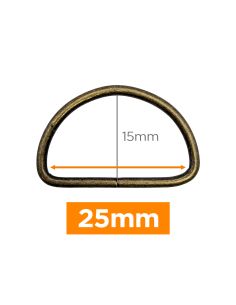 Anel em D premium - Bronze 25 mm