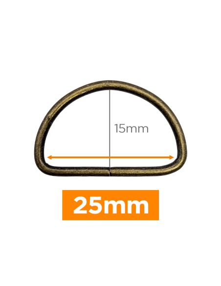 Anel em D premium - Bronze 25 mm