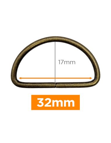 Anel em D premium - Bronze 32 mm